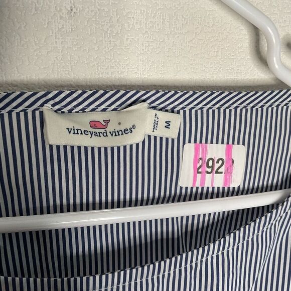 NWOT Vineyard Vines Smocked Waist Fit&Flare Dress Size M Blue Striped Lined Knee - Picture 4 of 10
